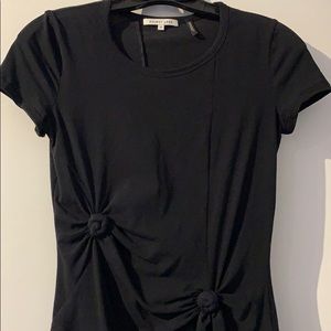 Helmut Lang round neck top w/ knot details